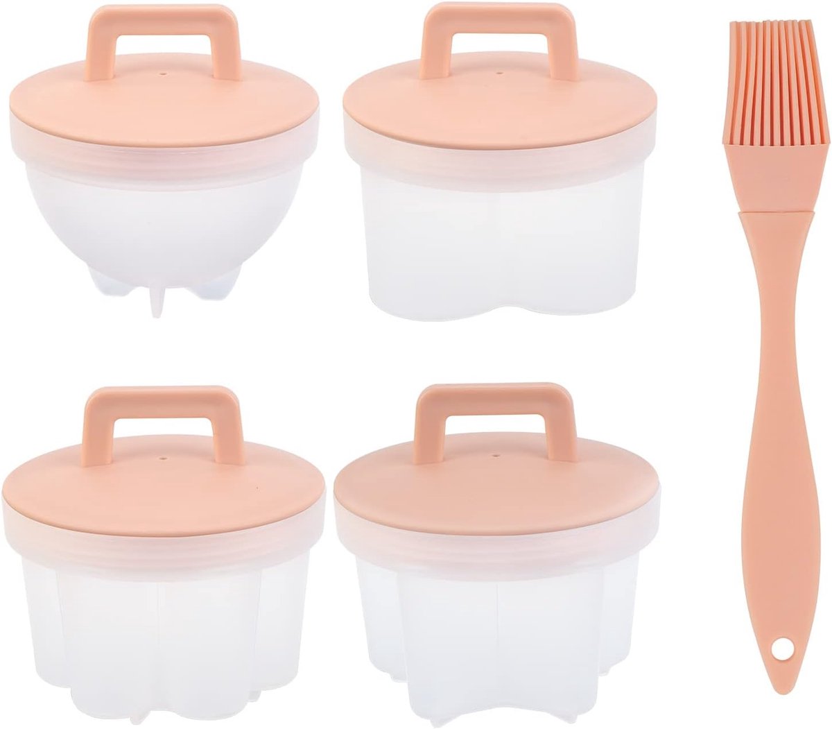 Eierstroper Cups - Magnetron Ei Maker - Snel Ontbijt - BPA-vrij Anti-aanbak - 13x13x5.5 cm - Roze