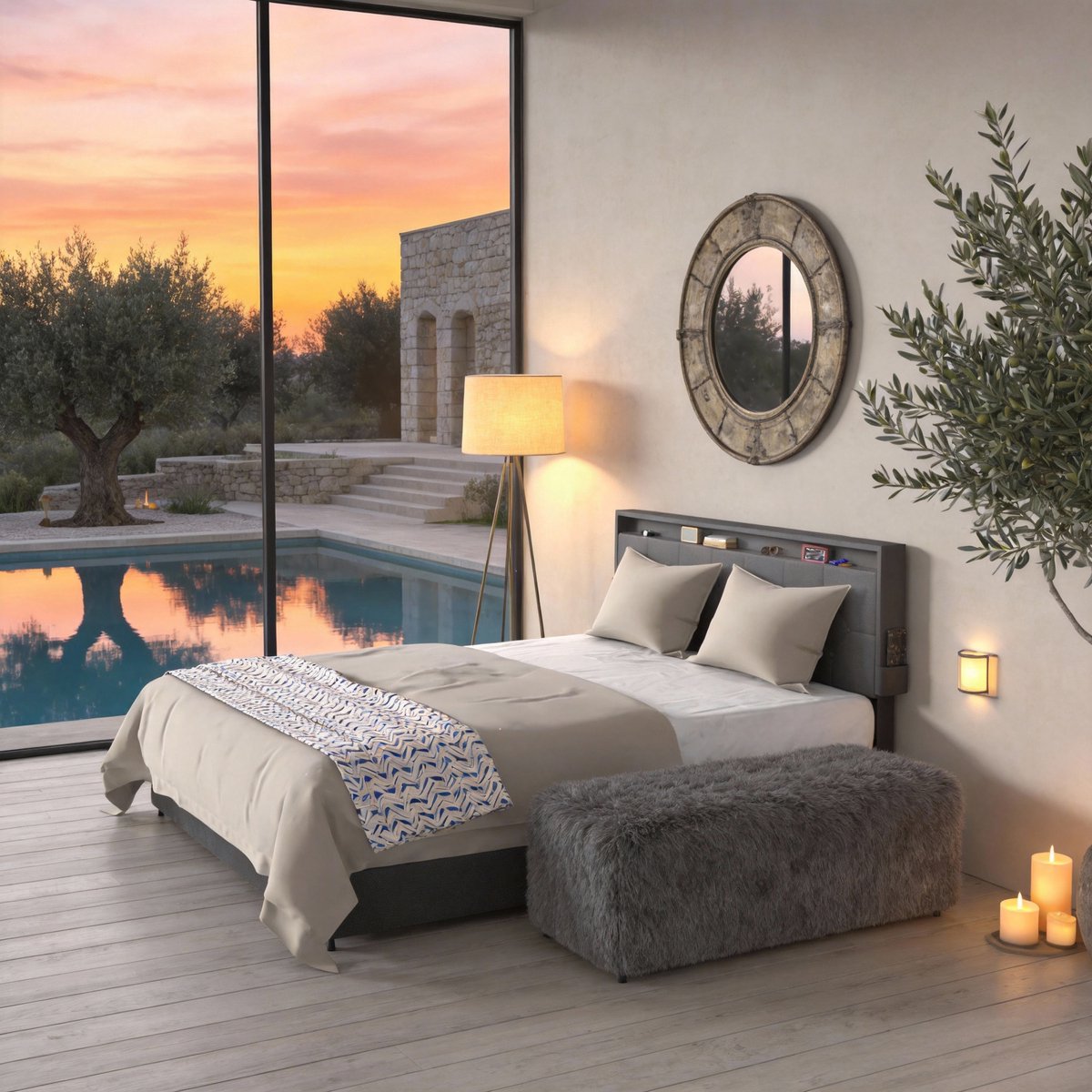 ACXIN Tweepersoonsbed Bed met Opbergruimte 4 Laden Metalen Frame Modern Slaapkamer Gastenkamer - 140x200 cm - Donkergrijs