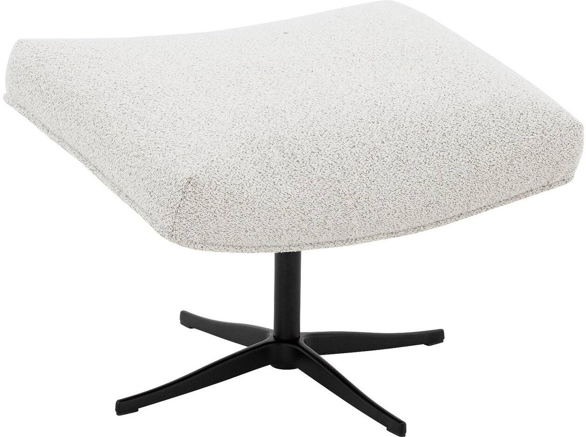 Goossens hocker - Stof - Wit - 62 x 45 x 46 cm