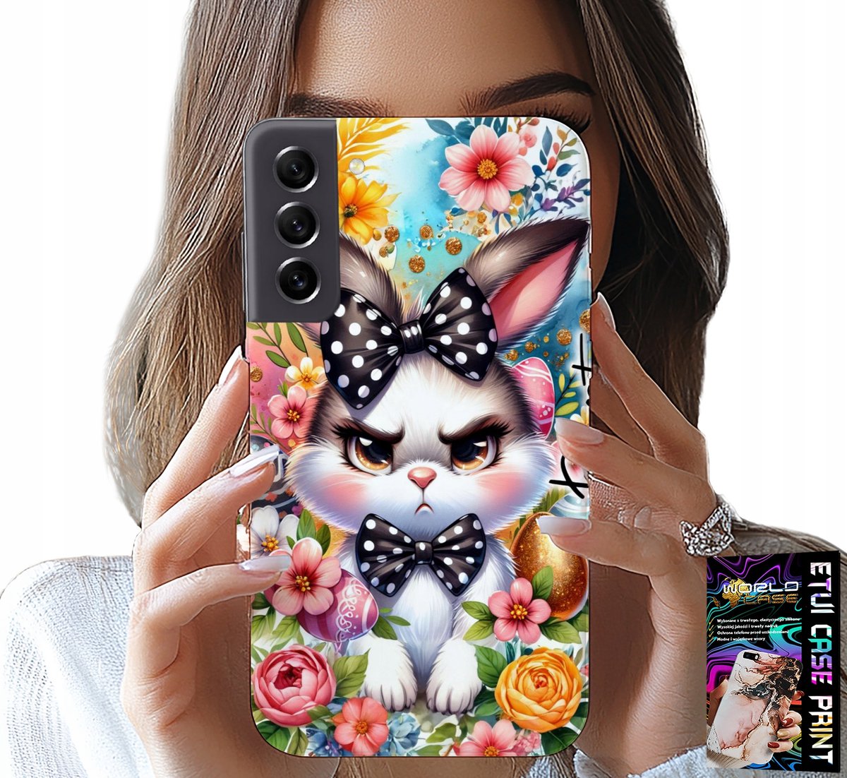 HOESJE VOOR SAMSUNG GALAXY S22 PLUS - PAASHAAS, HAAS, EIEREN + GLAS