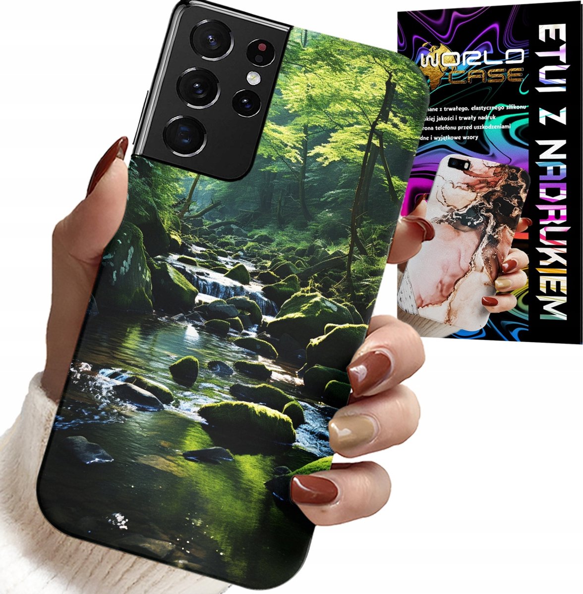 HOESJE VOOR SAMSUNG GALAXY S21 Ultra - NATUURLIJK UITZICHT OP EEN BOS, RIVIER EN BEK