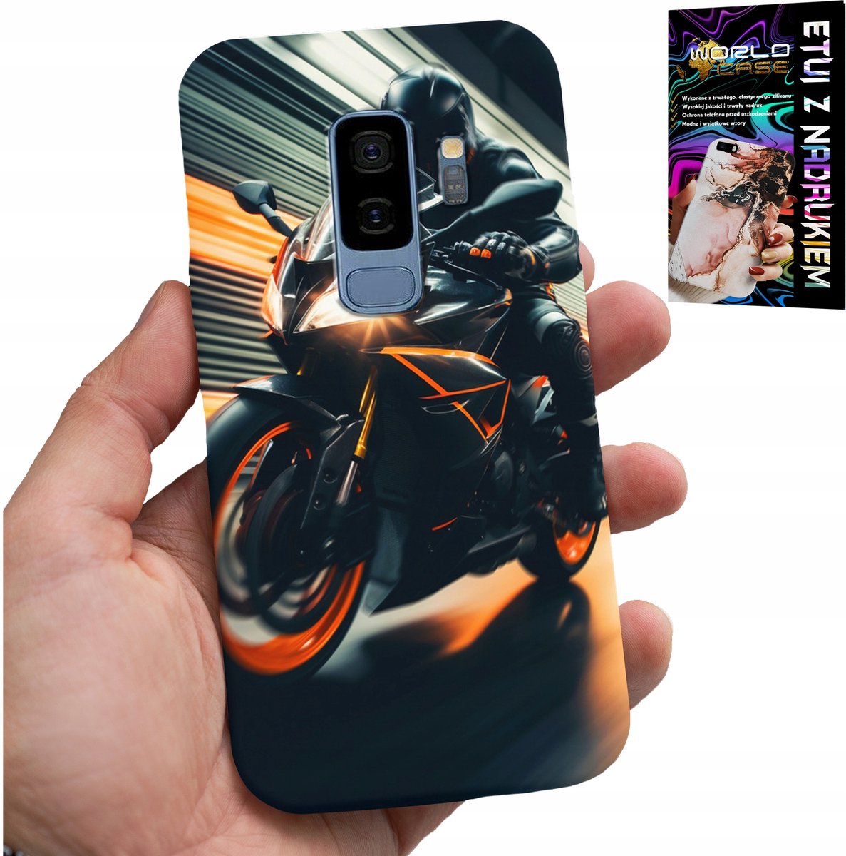 HOESJE VOOR SAMSUNG GALAXY S9 PLUS - MOTORFIETS MOTORVENTILATOR MOTORFIETS + FILM