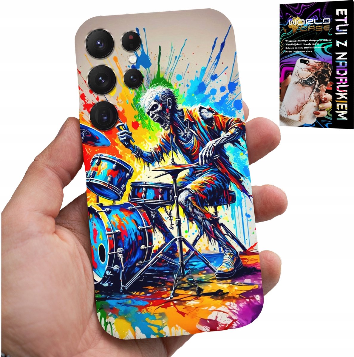 HOESJE VOOR SAMSUNG GALAXY S24 ULTRA - ROCK DRUMS DRUMS SKELETON COVER
