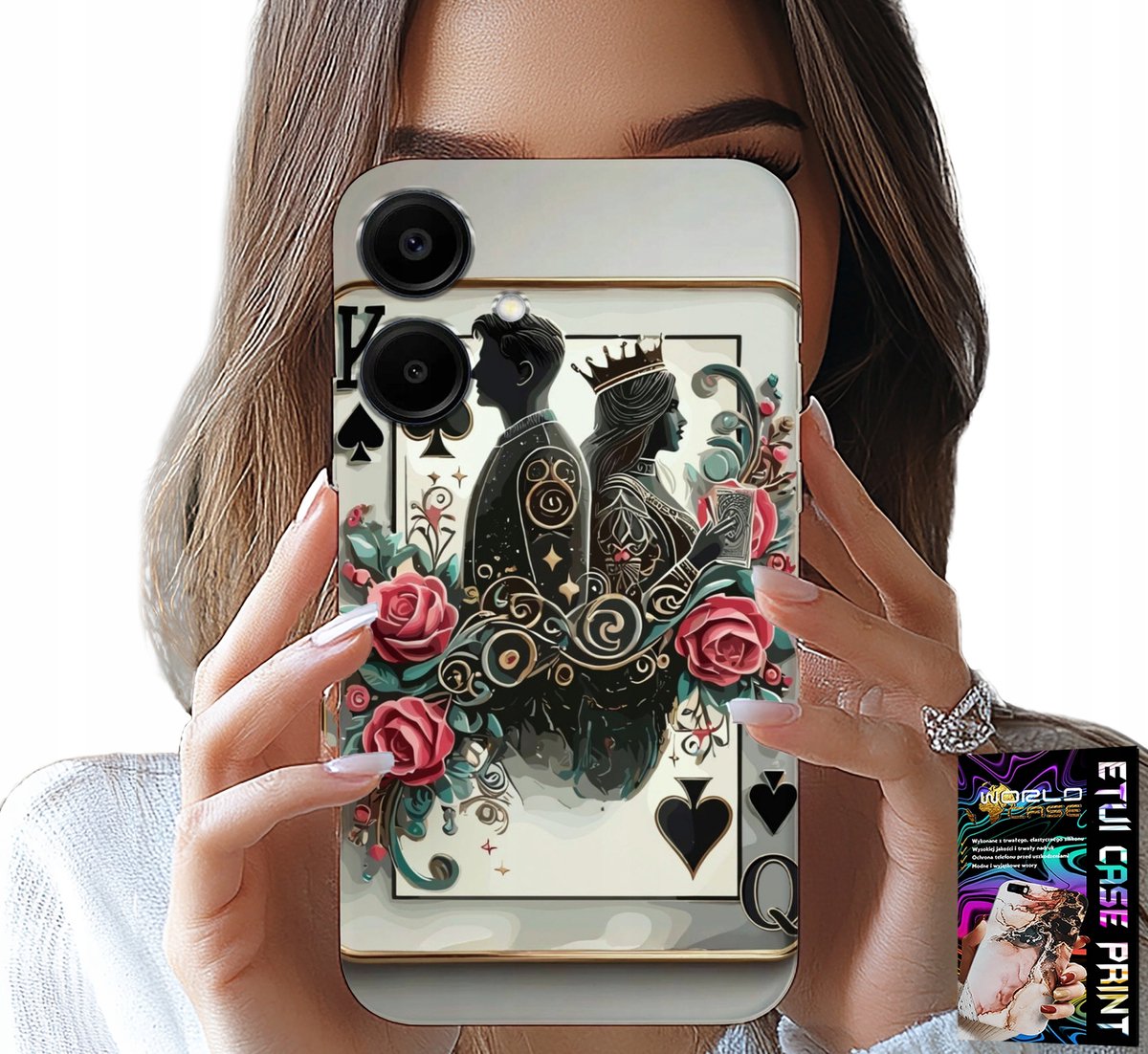 HOESJE VOOR SAMSUNG GALAXY A06 5G - KING QUEEN POKERKAARTEN + GLAS
