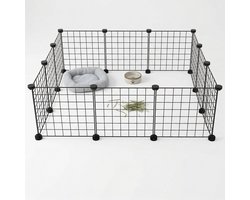 Lomera Dierenren Moduleerbaar - Konijnenren - Puppyren - Voor Kleine Huisdieren - Cavia - Konijn - Knaagdier - Huisdierkooi - Hok voor Binnen en Buiten - Metalen Panelen - Puppy - Dierenkooi - Konijnenhok - Caviakooi - Hamster