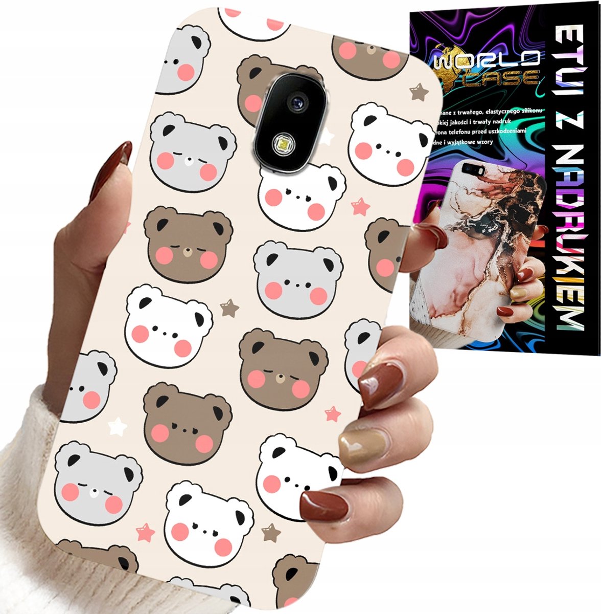 HOESJE VOOR SAMSUNG GALAXY J5 2017 - TEDDYBEERPATROON VOOR DE JONGSTE + GLAS