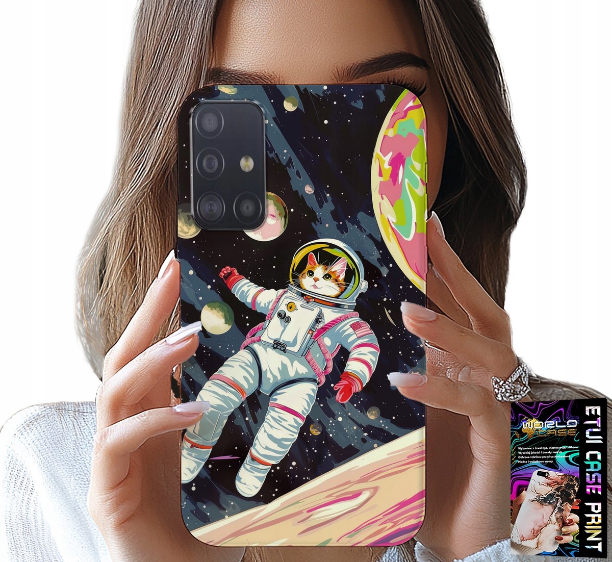 HOESJE VOOR SAMSUNG GALAXY M31S - KAT ASTRONAUT RUIMTE KAT HOESJE