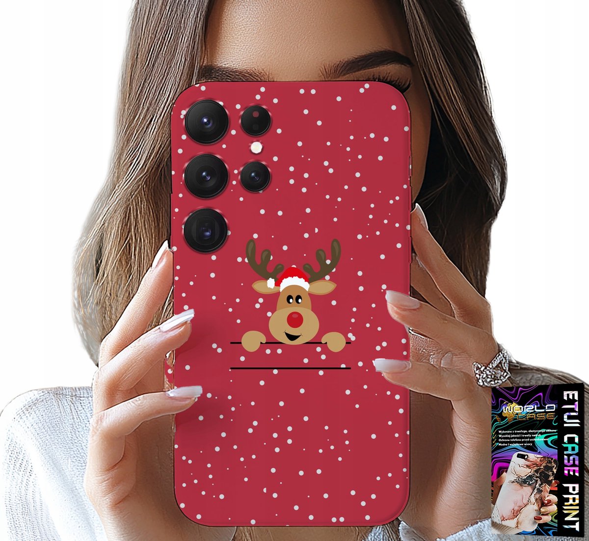 HOESJE VOOR SAMSUNG GALAXY S25 ULTRA - KERSTRENDIEREN EN KERSTMAN + GLAS
