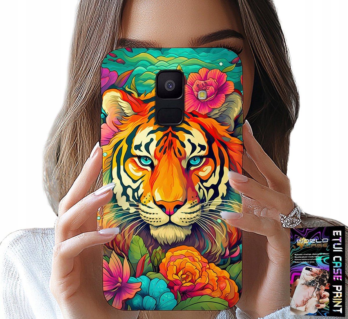 HOESJE VOOR SAMSUNG A6 2018 - DIERENPATROON TIJGERHOESJE