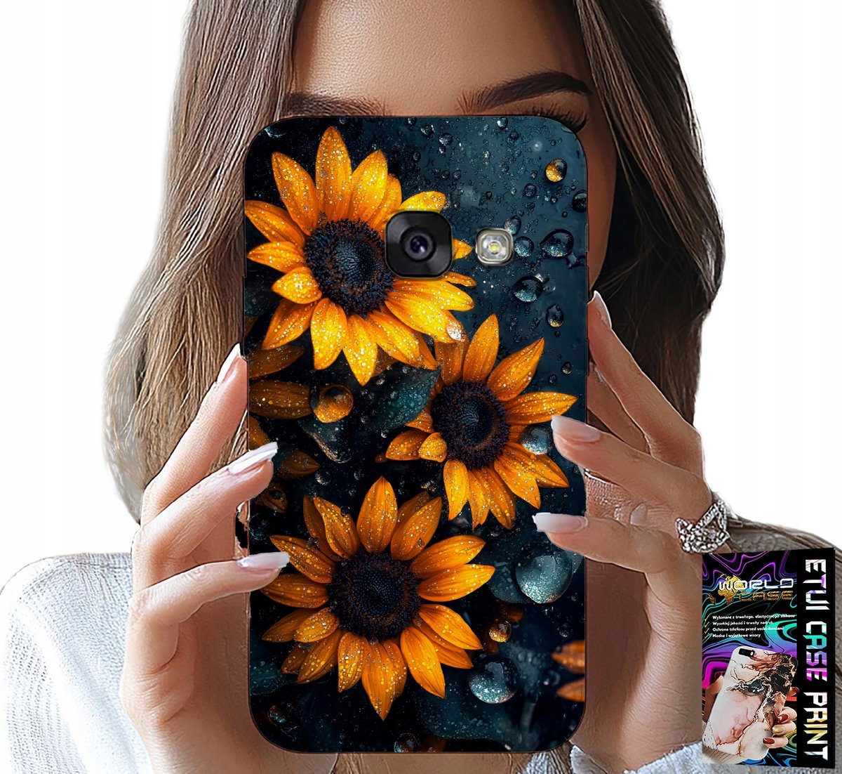 HOESJE VOOR SAMSUNG A5 2017 - ZONNEBLOEMEN, BLOEMENPATRONEN