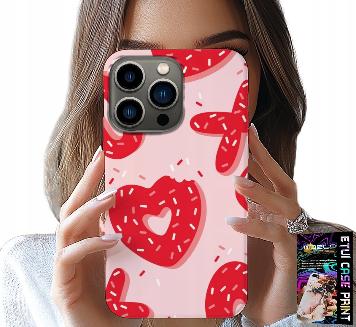 iPhone 15 Pro hoesje - Vrouwelijke, modieuze patronen XOXO hart + glas