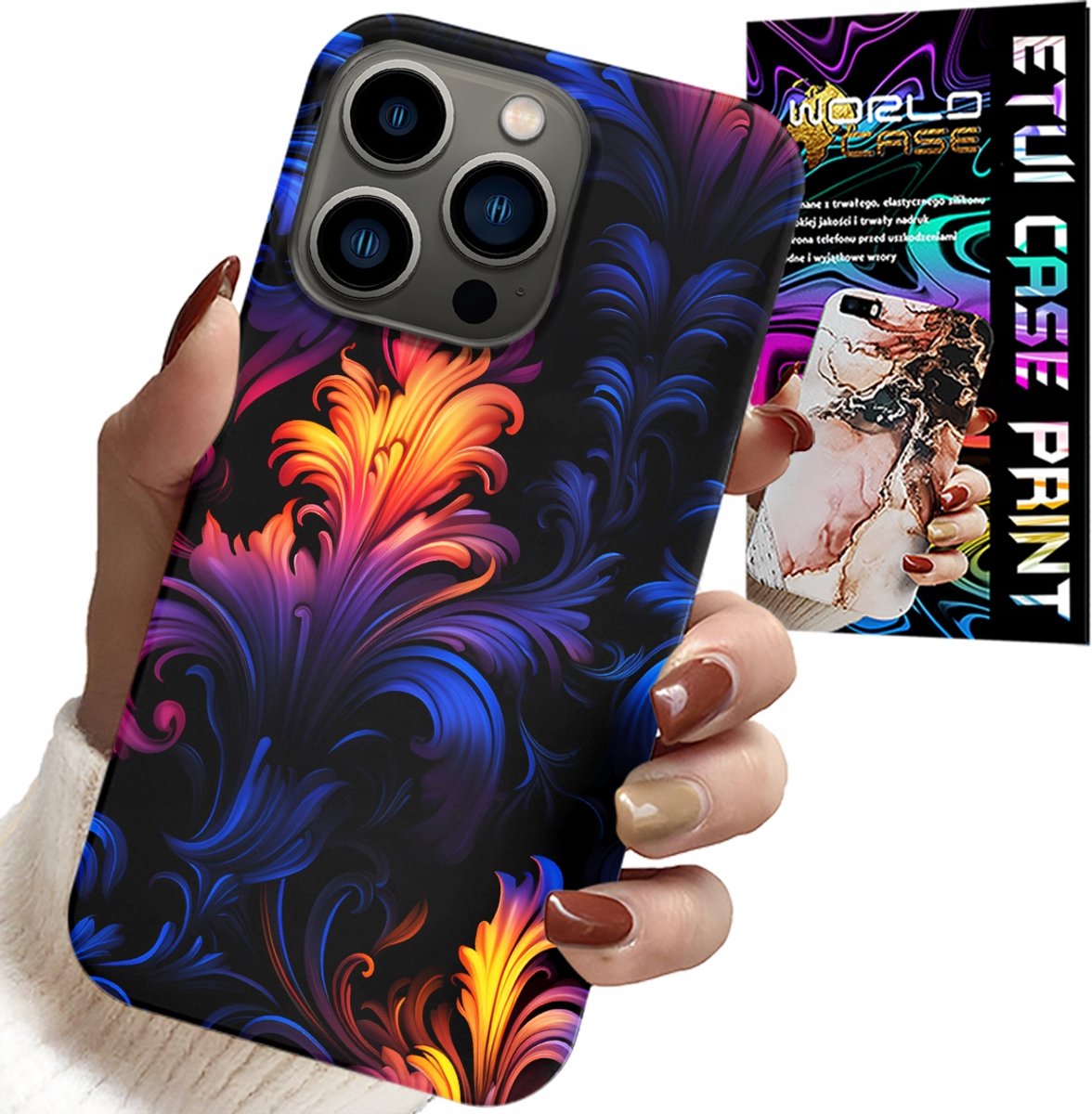 HOESJE VOOR IPHONE 16 PRO - ABSTRACTE KLEURRIJKE PATRONEN + FOLIE
