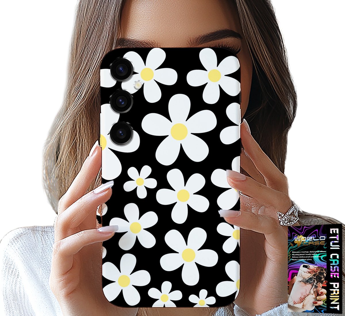 HOESJE VOOR SAMSUNG GALAXY A04S - DAISY, DAISIES, FLOWERS, BACK