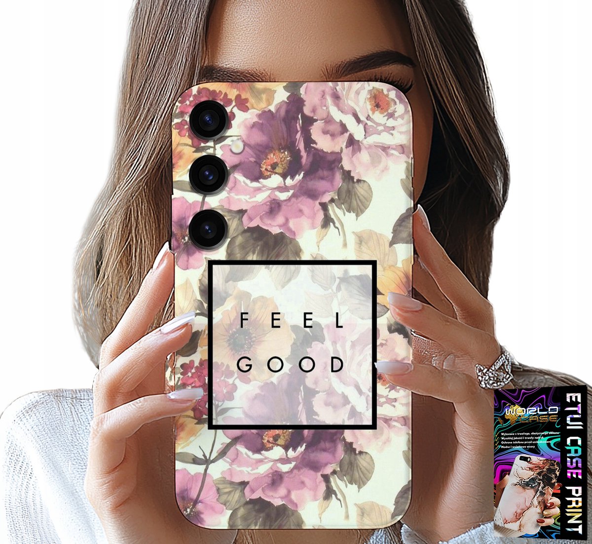 Hoesje voor Samsung Galaxy A04S - Bloemenpatroon, modieus dames + bril