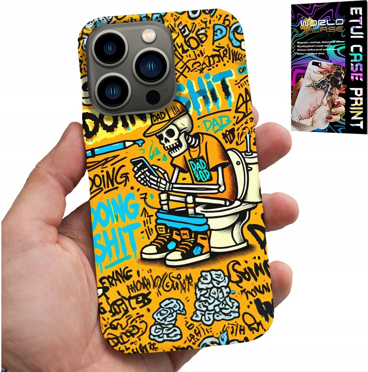IPHONE 15 PRO HOESJE - SKELET DAT OP HET TOILET POEPT