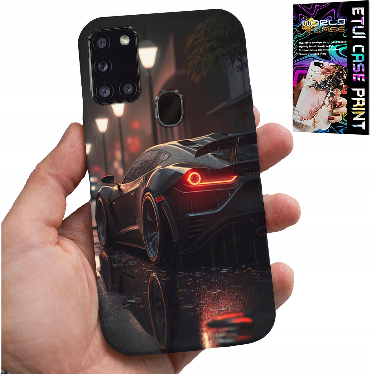 HOESJE VOOR SAMSUNG GALAXY A21S - SPORTWAGENS MOTORFIETSEN MET GLAS