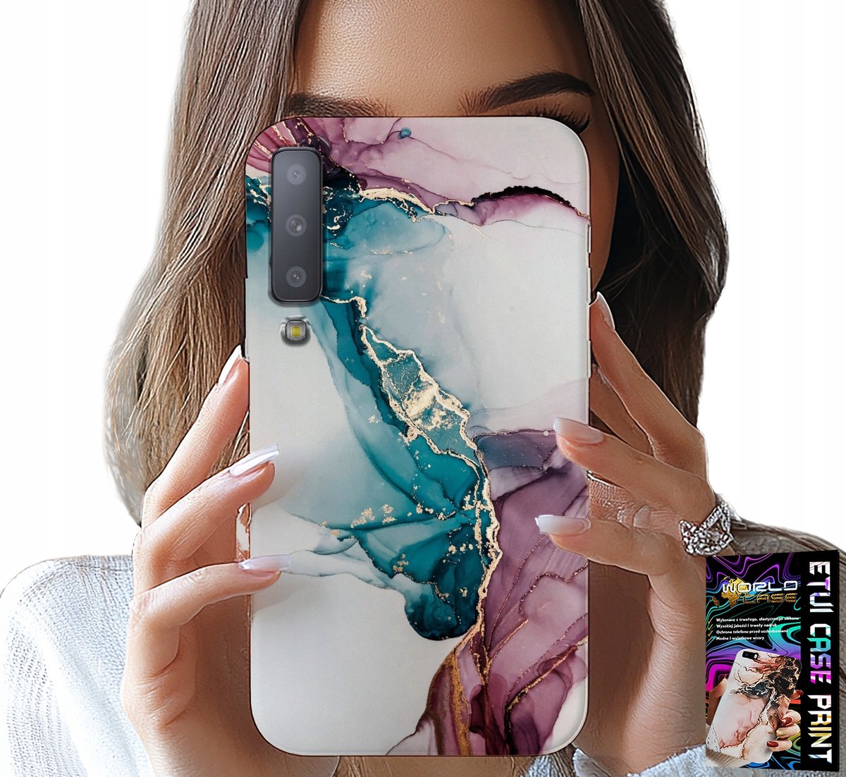 HOESJE VOOR SAMSUNG A7 2018 - ELEGANT MARMERMODIEUS VROUWELIJK HOESJE