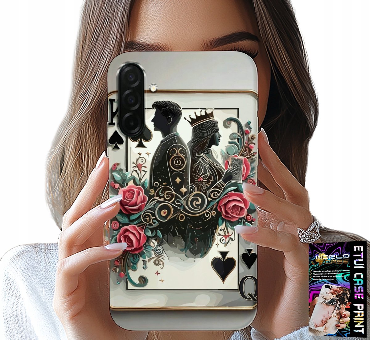 HOESJE VOOR SAMSUNG GALAXY A26 5G - KING QUEEN POKERKAARTEN + GLAS