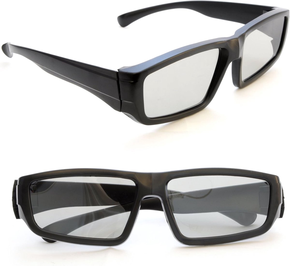 Passieve 3D-brillen - Circulair Gepolariseerd - 3D Films Kijken - Opvouwbaar Kunststof Montuur - 15 cm Breed - Zwart