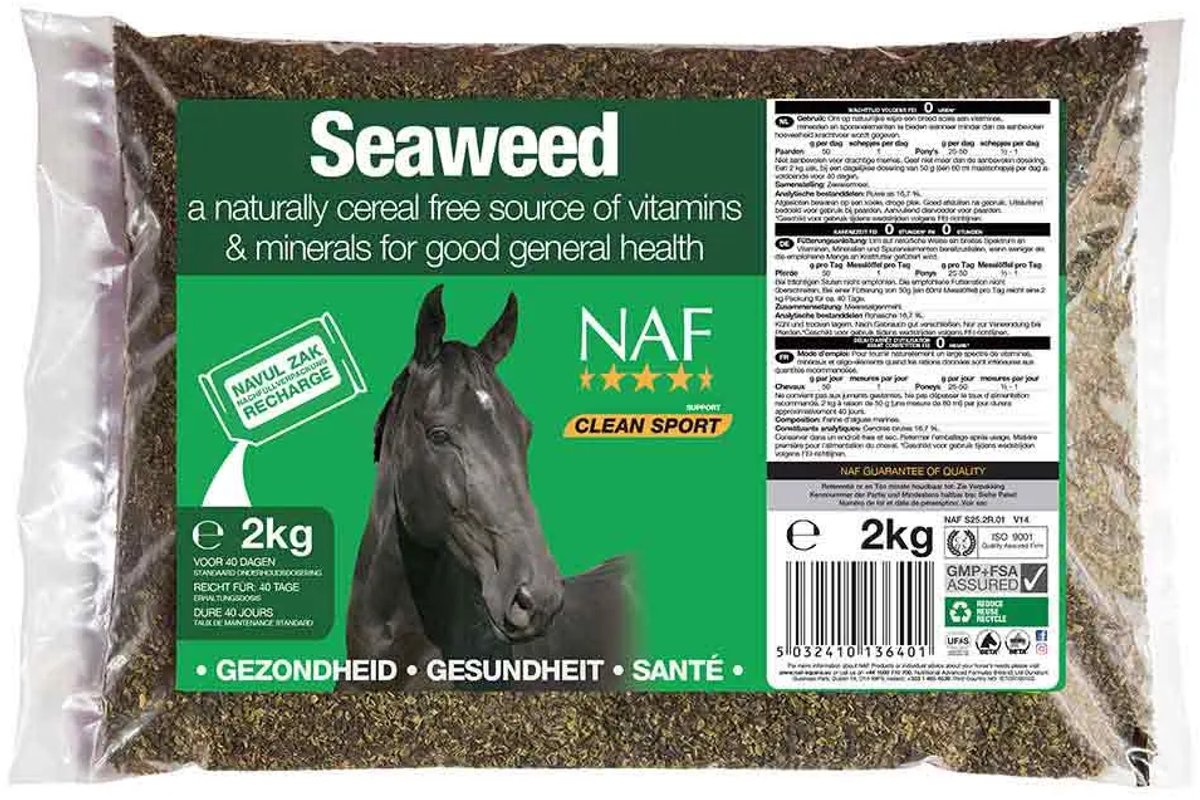 Naf Equine Algues Marines Recharge 2kg Paardensupplement Transparant