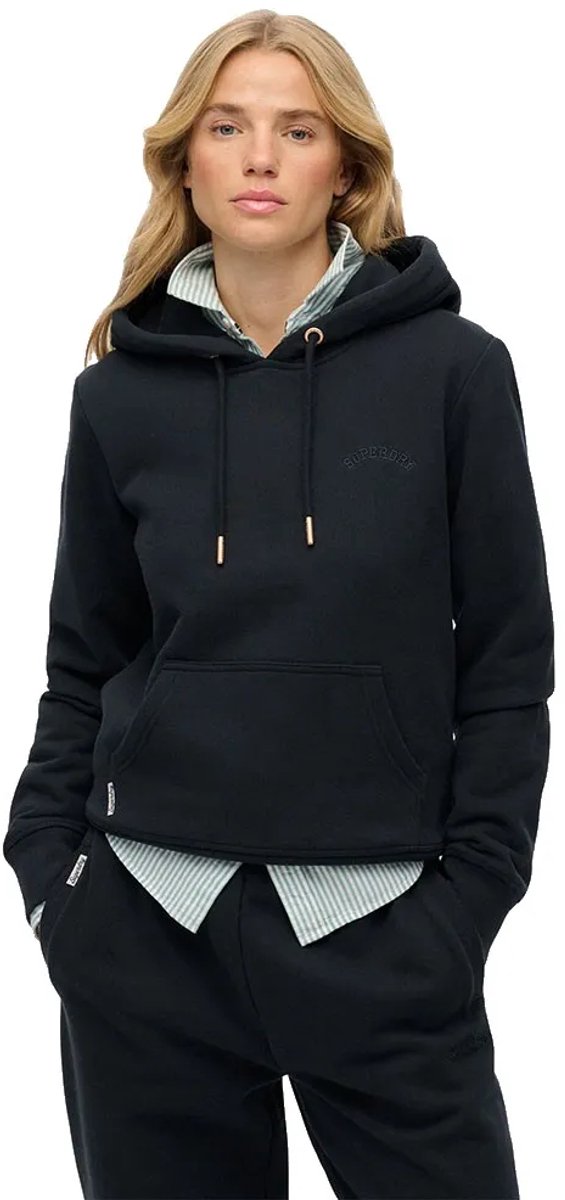Superdry Essential Logo Geborduurde Hoodie Dames Hoodies Marineblauw