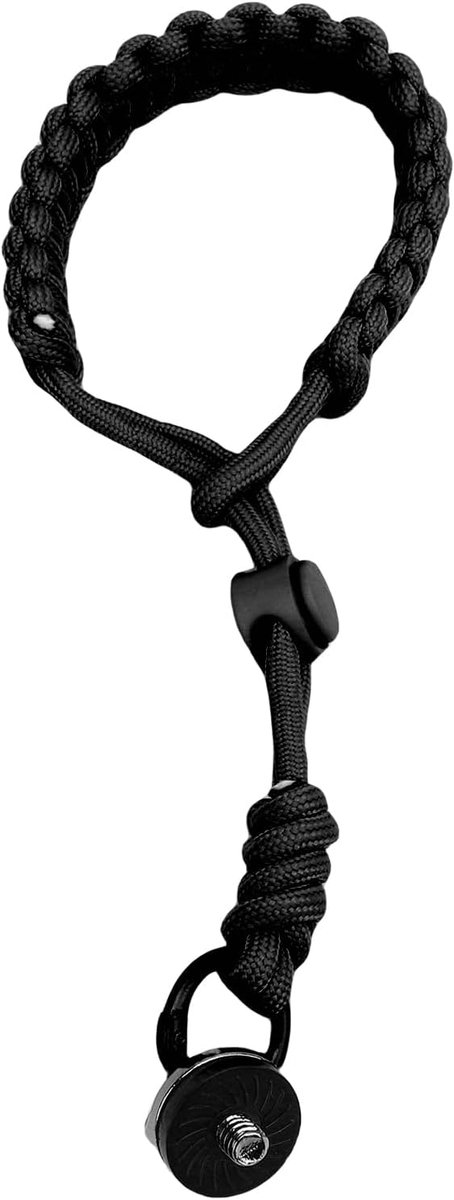 Polsriem Camera - Handband Houder - Veilig Bevestigen - Universele Schroef - 19 Cm Lengte - Zwart