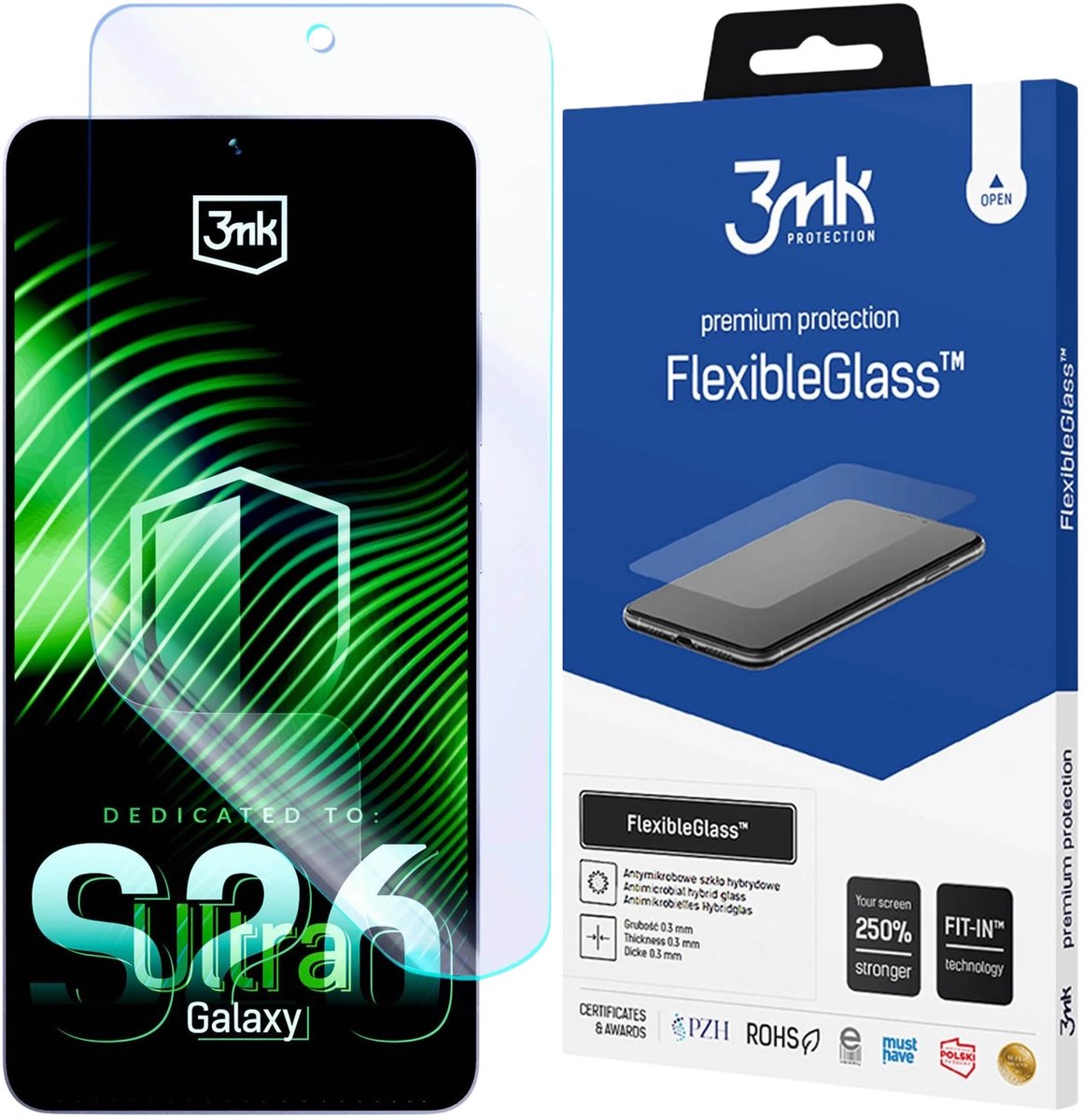 Breukvast en krasbestendig hybride glas voor Samsung Galaxy S26 Ultra – 0,3 mm dik – FlexibleGlass 3mk