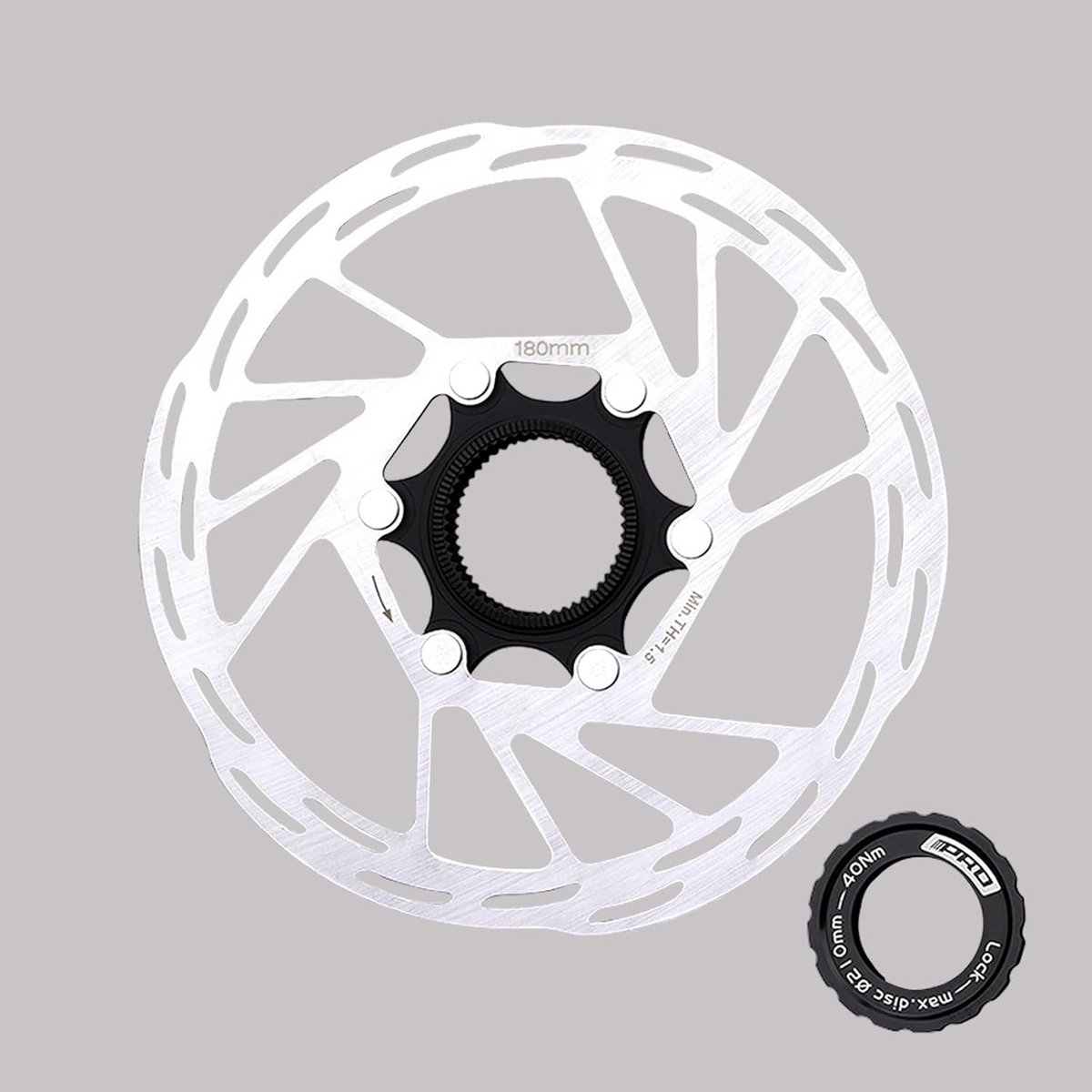 Fiets Remschijf 180mm voor Racefiets - Centerlock Remblok met Sluitring