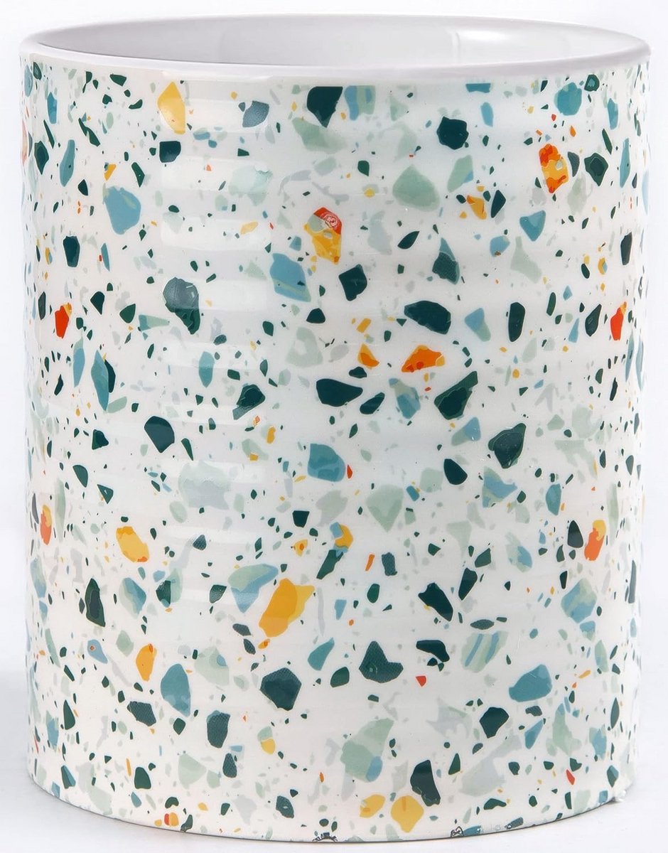 Extra Grote Keramische Keukengerei Pot met Terrazzo Marmer Patroon
