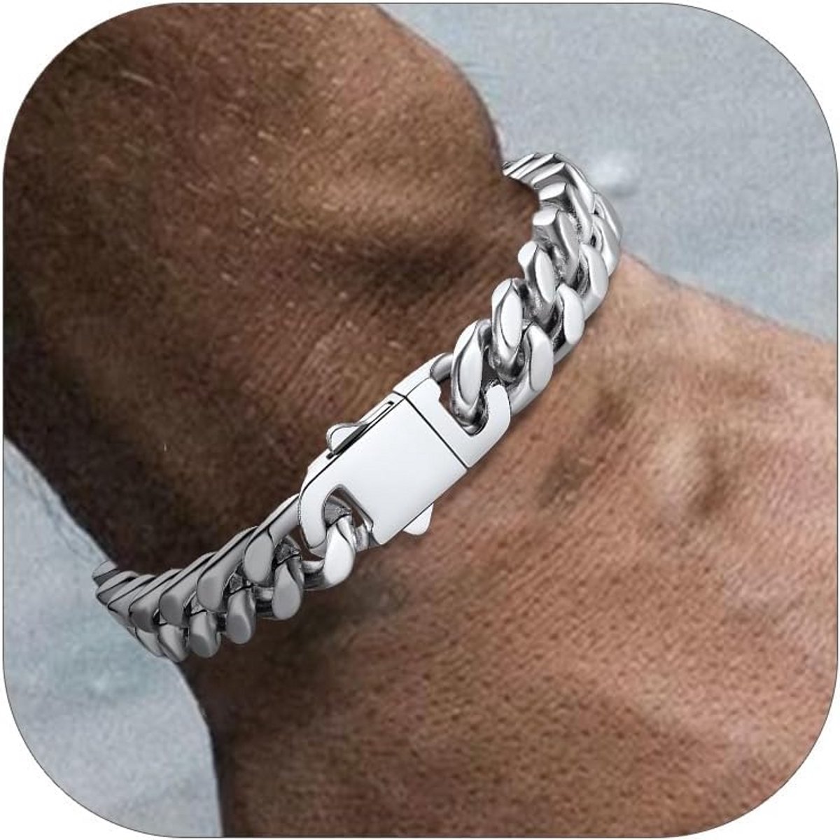 Dikke Cubaanse Schakel Armband Heren Dames - Roestvrij Staal Met Upgrade Sluiting - 18K Goud of Zwart