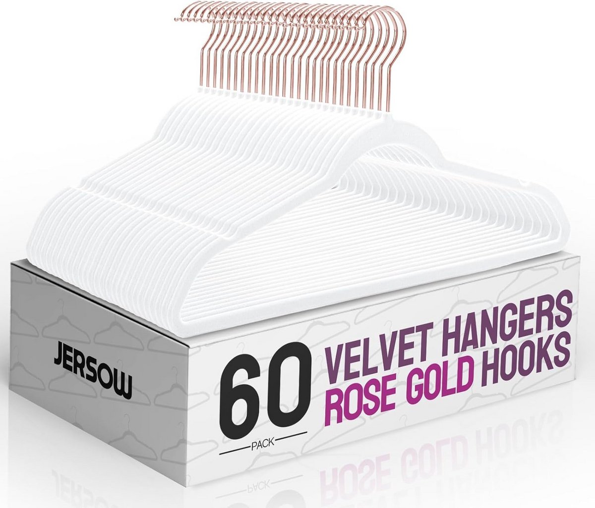 60 Stuks Antislip Fluwele Kleerhangers met Draaibare Haken - Ruimtebesparend en Sterk