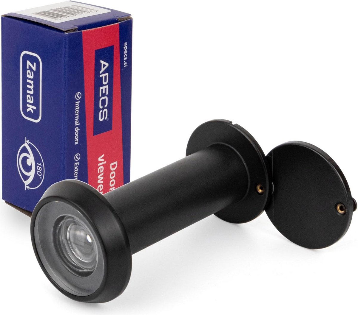 Deurspion met Zichtbescherming voor Veilige Toegang, Geschikt voor Deurdiktes 50-90mm - Zwart