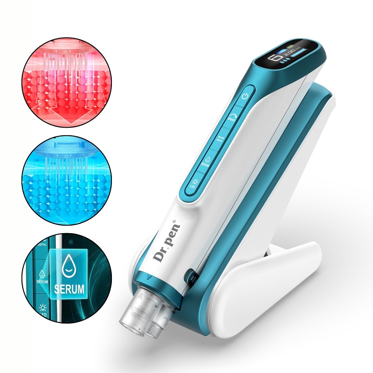 Dr. Pen Hydrapen H6 Blauw- Microneedling Hydrapen LED Rood&Blauw Origineel Apparaat
