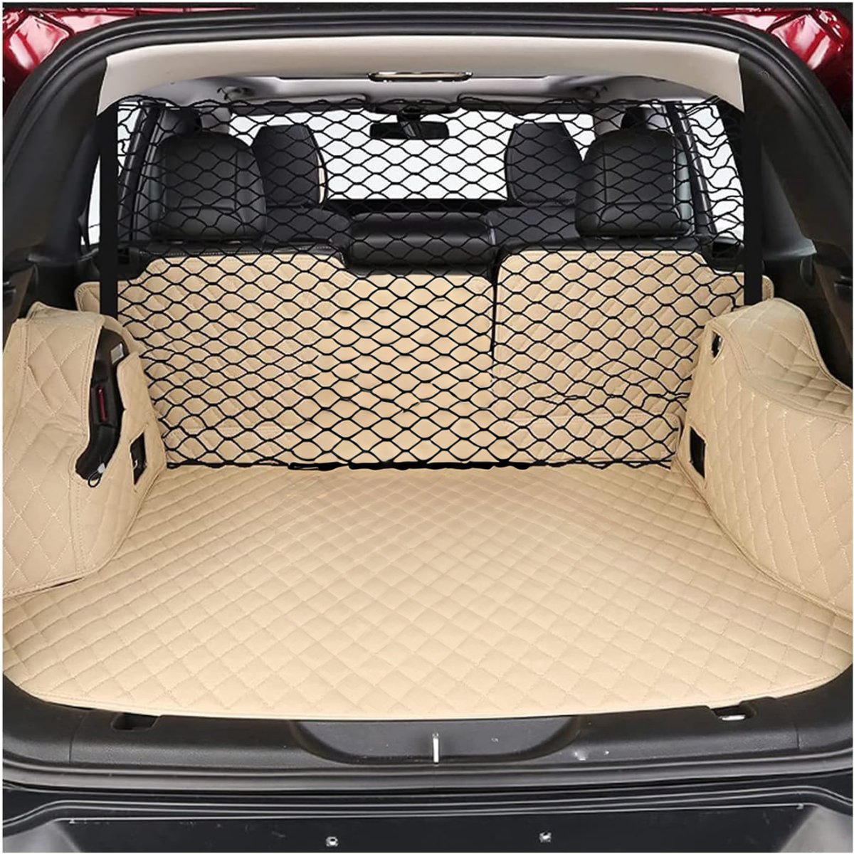 Octav8® Hondenrek Auto - Autorek hond - Bagagerek - Universeel - Inclusief 4 Haken