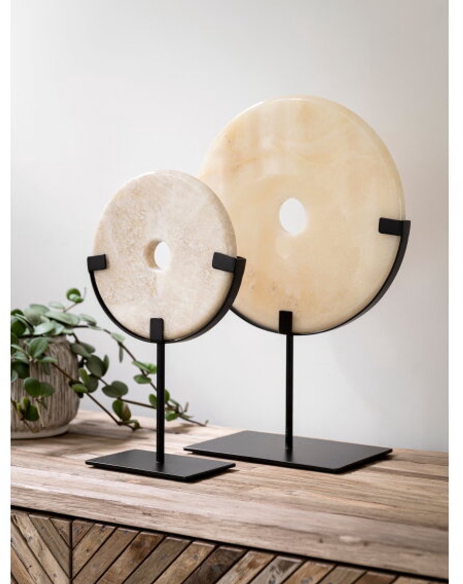 MUST Living Coin Onyx on a stand large,45xØ30 cm, onyx