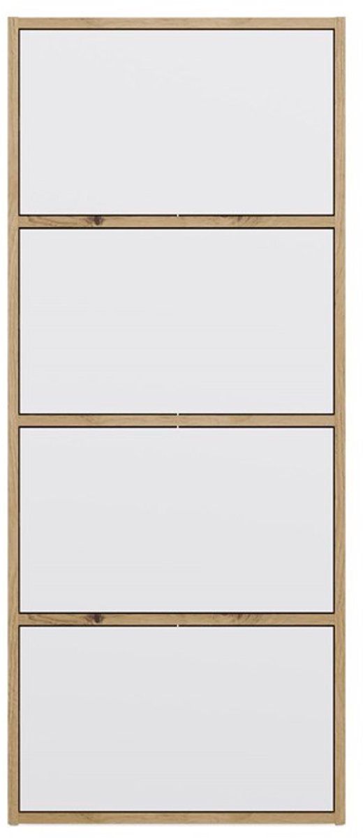 TOP E SHOP ALMA ALMA - Dressoir - 4 deuren - TIP-ON systeem - Mat wit / Eiken Artisan