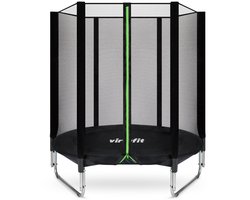 VirtuFit Trampoline met Veiligheidsnet – 183 cm – Inclusief Gratis Trap – Extra Veilig – UV- en Weerbestendig – Voor Kinderen en Volwassenen – Zwart