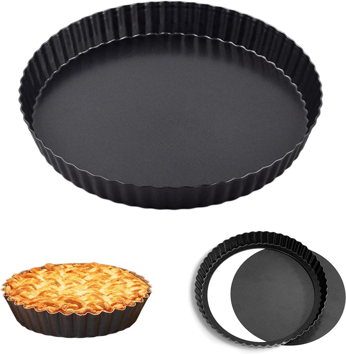 Ronde Quichevorm 20 cm met Losse Bodem en Antiaanbaklaag