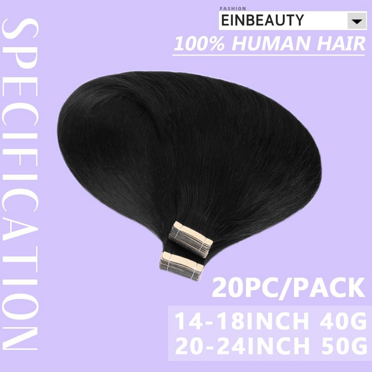 Tape Extensions Menselijk Haar 20 Stuks 60 cm 50g – Natuurlijk en Zacht