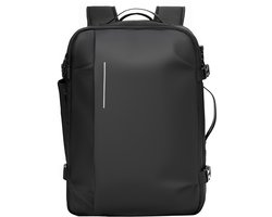 Uitbreidbare 65L-reisrugzak met vacuümcompressie, TSA-slot, meerdere compartimenten, waterbestendige handbagage, geen pomp nodig, zwart