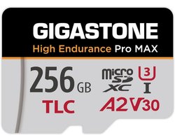 256GB High Endurance Micro SD Kaart 160MB/s met SD Adapter voor Dashcam en Camera - Inclusief 5 Jaar Dataherstel