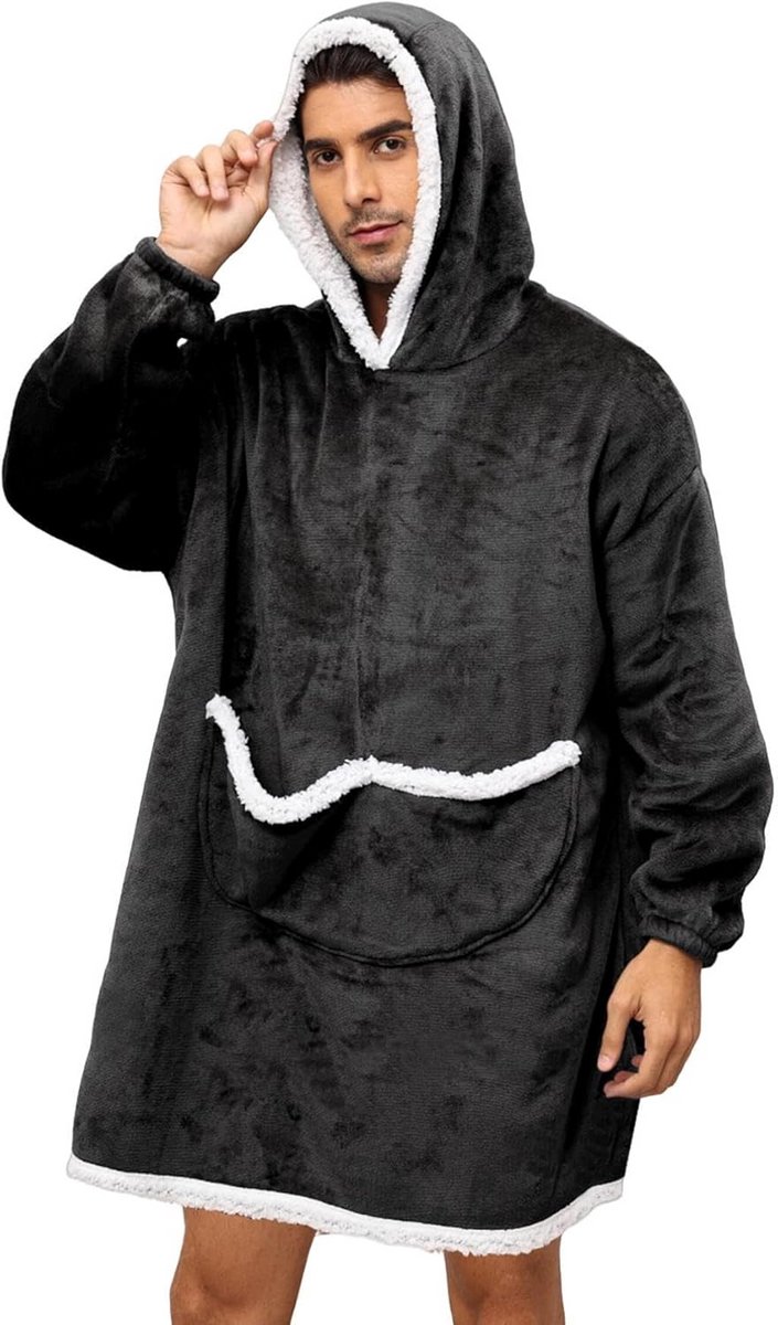 Extra Grote Sherpa Hoodie Deken Sweatshirt - Zacht en Warm