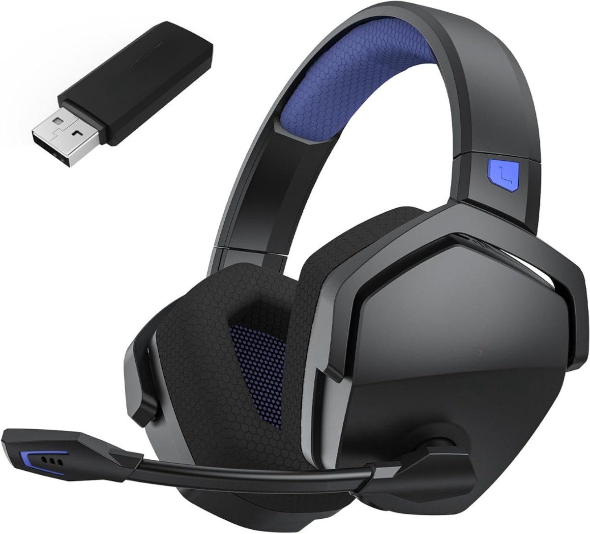Aurixi® Game headset draadloos - Headset - Game headset - Gaming headsets - Blauw - 20cm x 11cm x 21cm