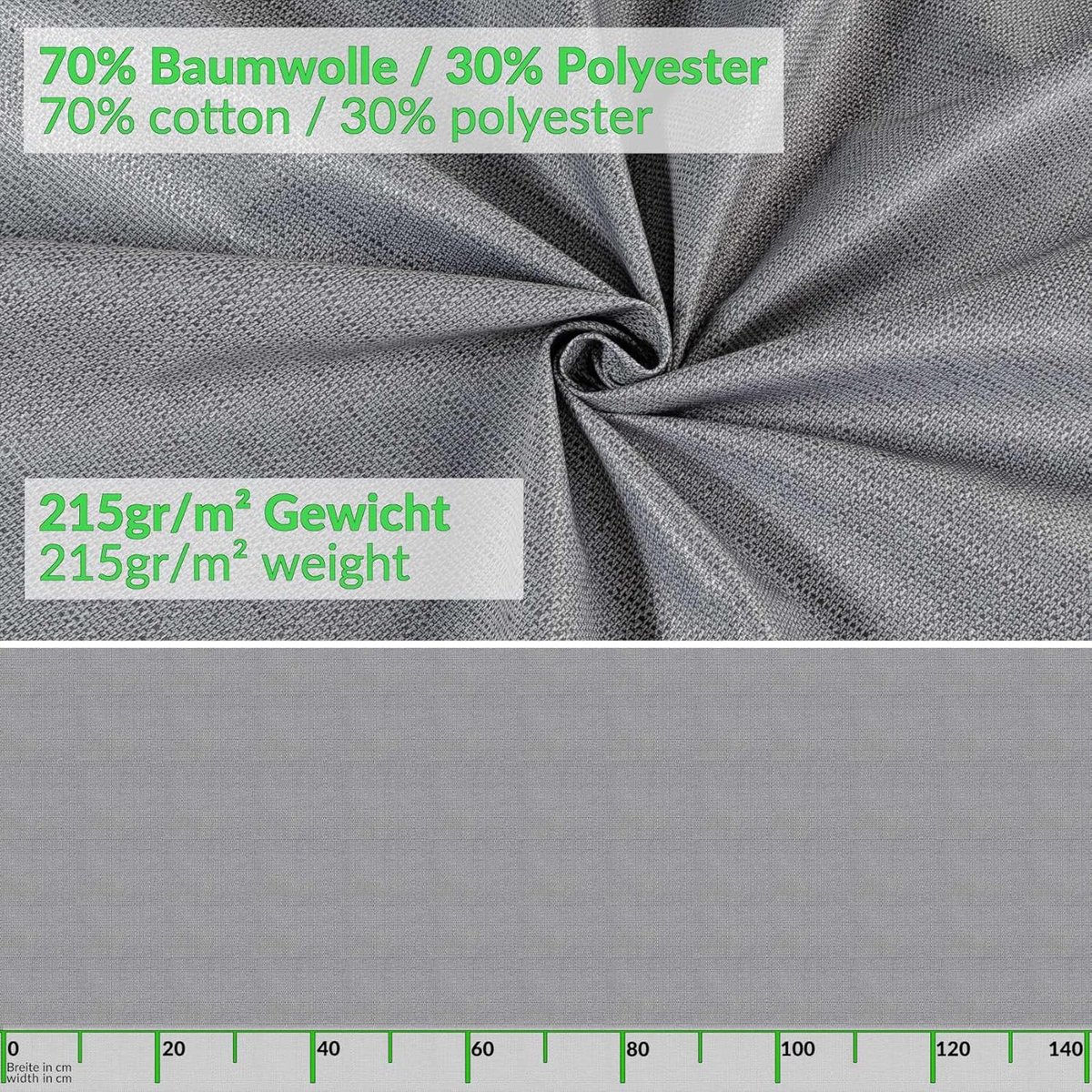 Waterafstotend Ovalen Tafelkleed Katoen Polyester Donkergrijs 160x140cm