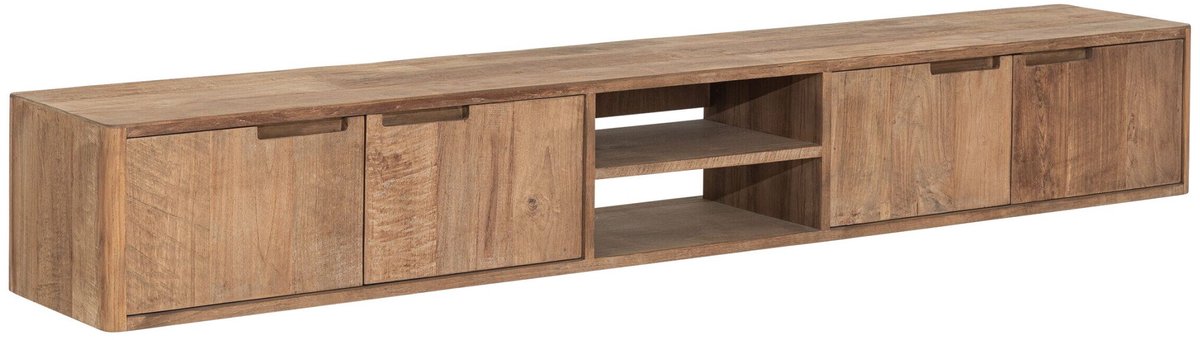 DTP Home Bliss zwevend tv meubel No.2 large - teakhout - 210x35x30 cm - Hangend Naturel