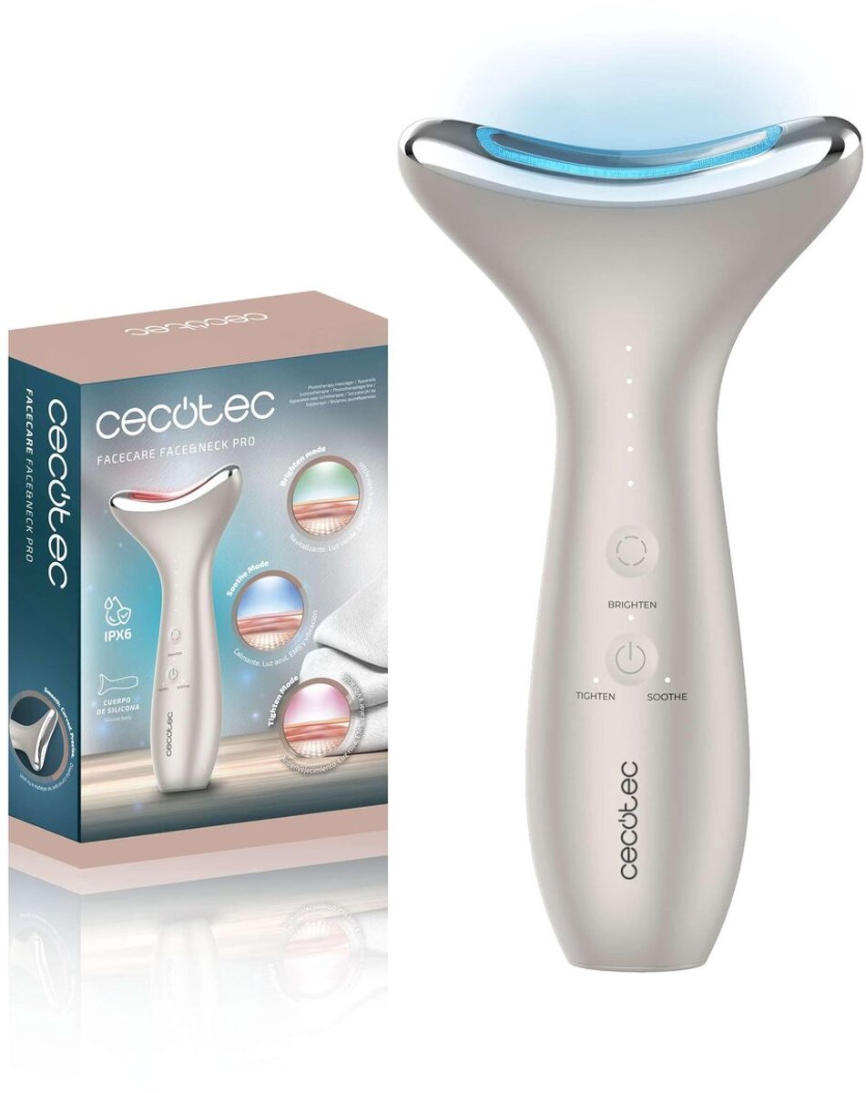 Gezichts-fototherapiebborstel Cecotec Face&Neck Pro Wit