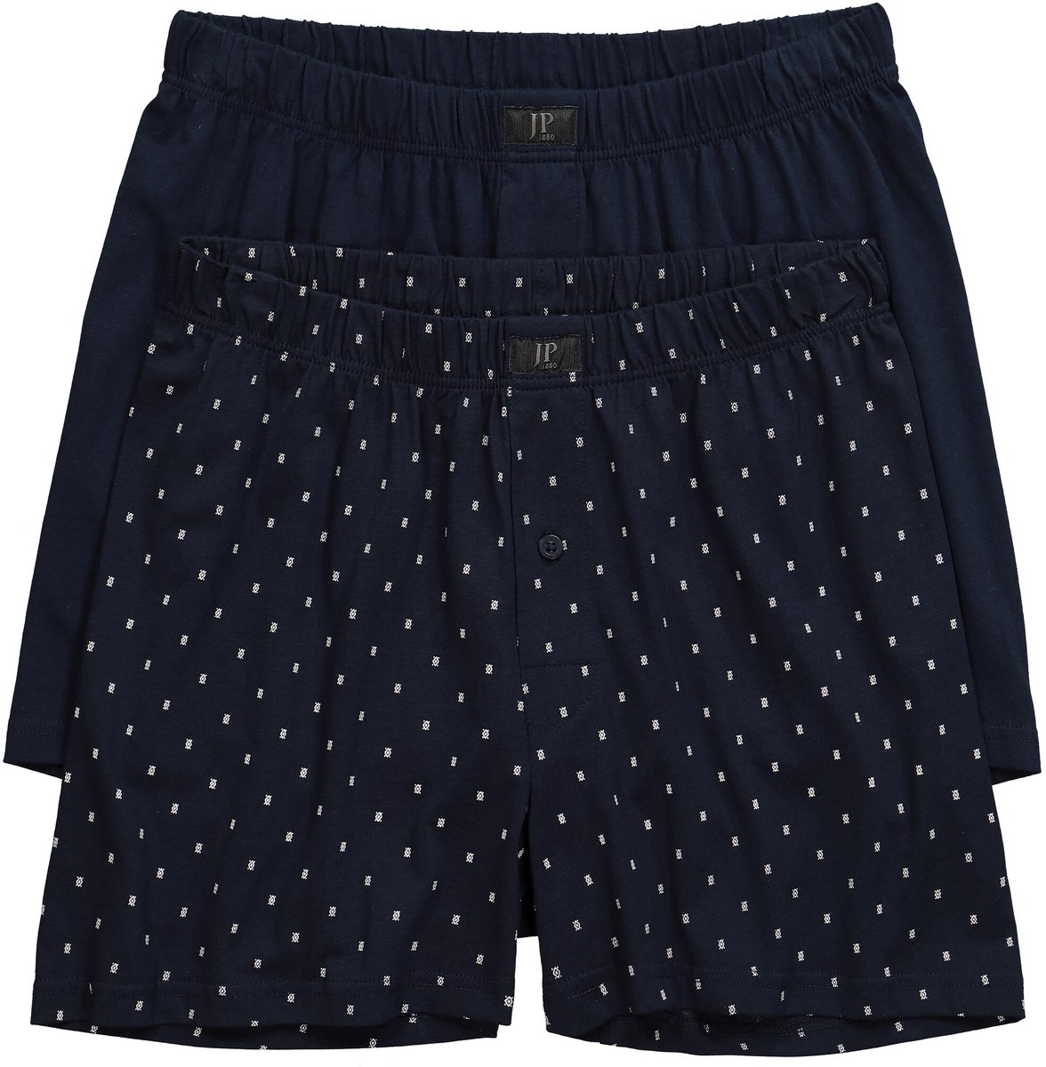 JP 1880 - Heren - Boxershorts OEKO-TEX set van 2 onderbroek - Navy blauw - Maat XL