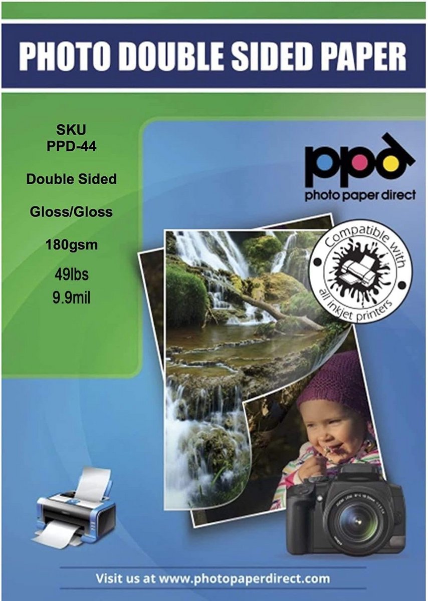 Dubbelzijdig Inkjet Fotopapier A4 180g Hoogglans - Geschikt voor Alle Inkjetprinters