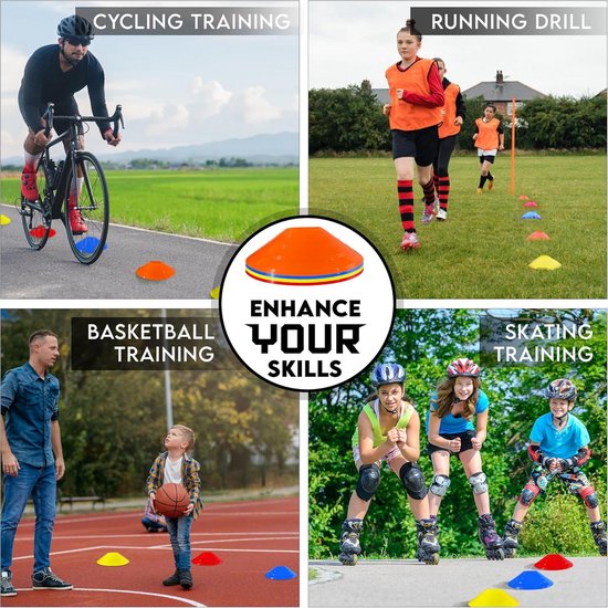 Voetbalkegels Set voor Training - Flexibel en Zwaar - Inclusief Opberghoes — afbeelding 4
