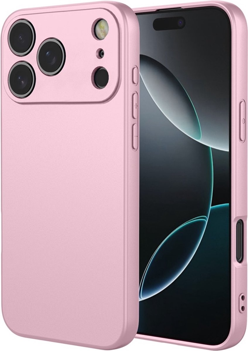 Hoesje geschikt voor Apple iPhone 17 Pro - Phonesta Soft Silk Silicone Back Cover - Roze